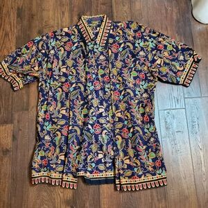 80s Vintage Singapore Batik Shirt